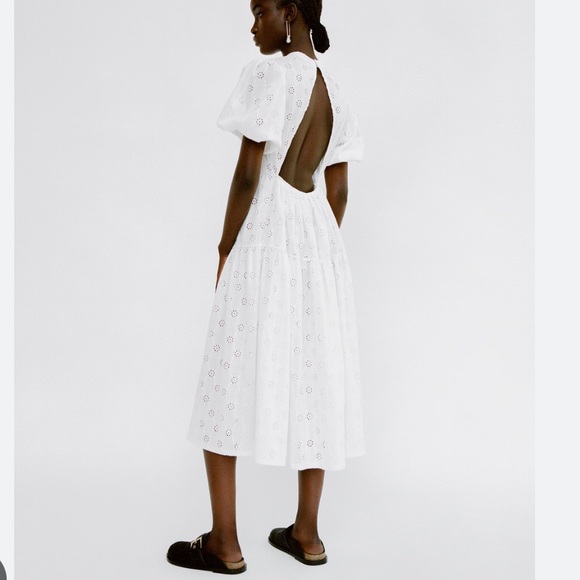 NWT Zara eyelet open back dress - Picture 3 of 6